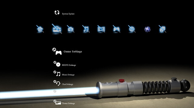 Free PS3 theme Star Wars Obi Wan Lightsaber booya gadget