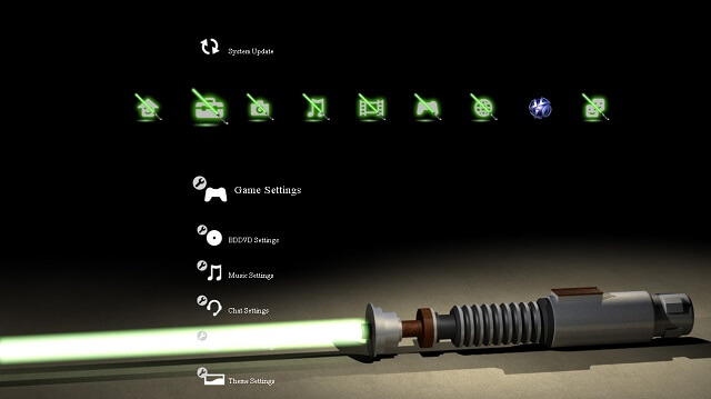 Free Star Wars Obi Wan Lightsaber PS3 Theme green booya gadget